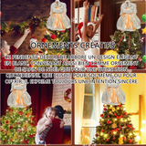 Ornements 30x17x17cm décoration d'arbre de noël pendentif en haut d'arbre de poupée ange blanc livré avec des effets de lumière