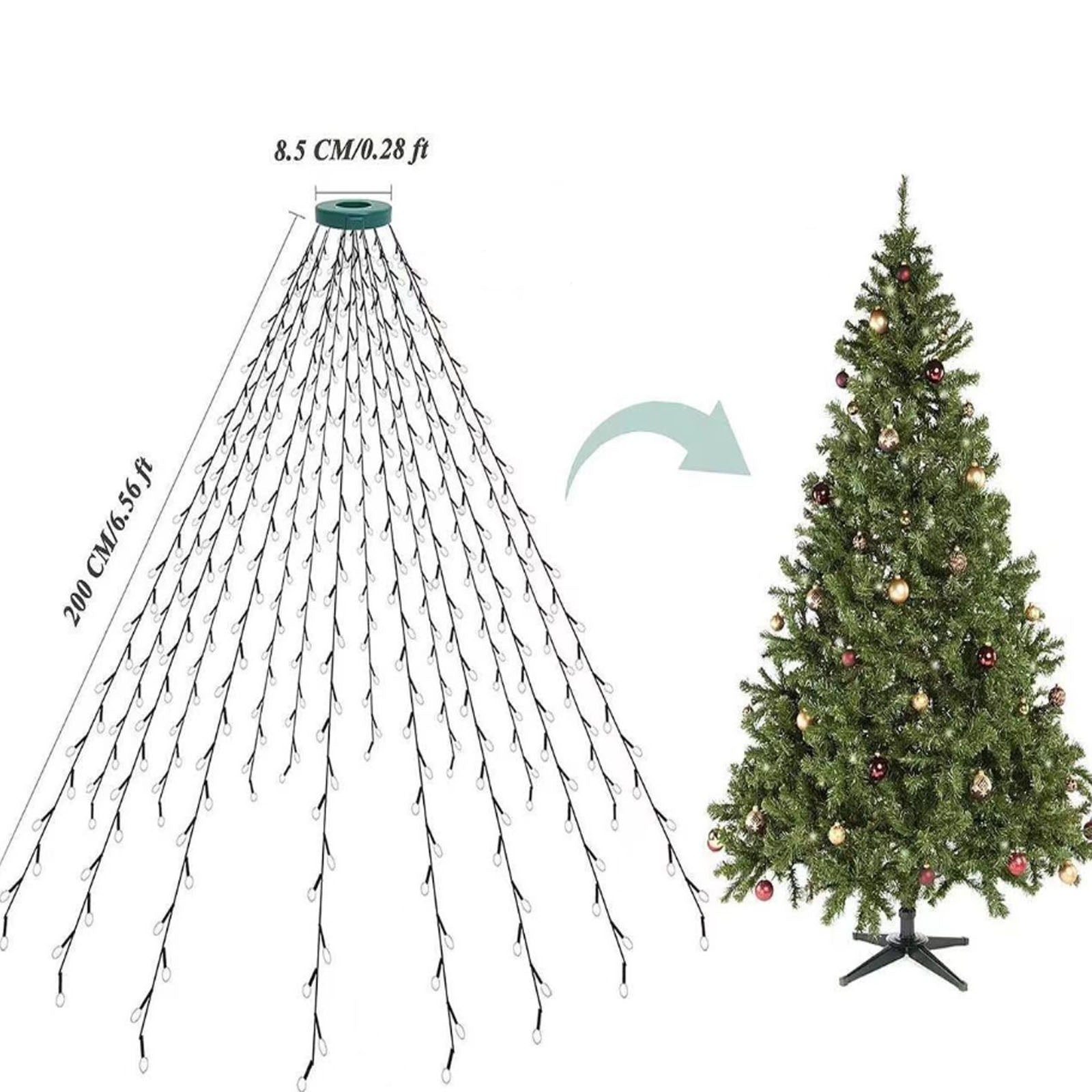 Lumières LED pour arbres de Noël blanc chaud 2m 8 modes d'éclairage pour les guirlandes lumineuses décoration de l'arbre de Noël