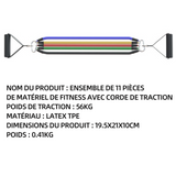 Bande élastique fitness 125 lbs corde de tension bande de résistance résistance elastique latex-barre pilates à pour etirement squat