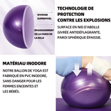 Ballon de yoga épaissie balle de yoga 55 cm gonflable yoga fitness balle d'équilibre pvc épaissi balle de yoga givrée violet