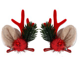 2 paires d'épingles à cheveux mignonnes, en bois marron de noël, oreilles d'élan, décoration de fête, cadeaux de noël