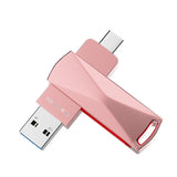 Clé USB haute capacité de 256 Go Hi-Speed 3.0 USB Corps en métal rose élégant et durable pour smartphones, tablettes et PC