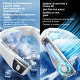 Ventilateur de cou 22,8x18,8x9,8cm 10w 5200mah 3 niveaux réglables avec affichage numérique éventail de cou ventilateur portable