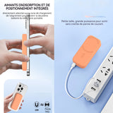 Batterie externe magnétique 5000mah 18w power bank batterie externe magnétique sans fil et filaire chargeur ultra fin couleur orange