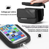 Sacoche velo 18x12cm poche pour téléphone amovible conception de grande capacité des deux côtés sac pour trottinette prise casque