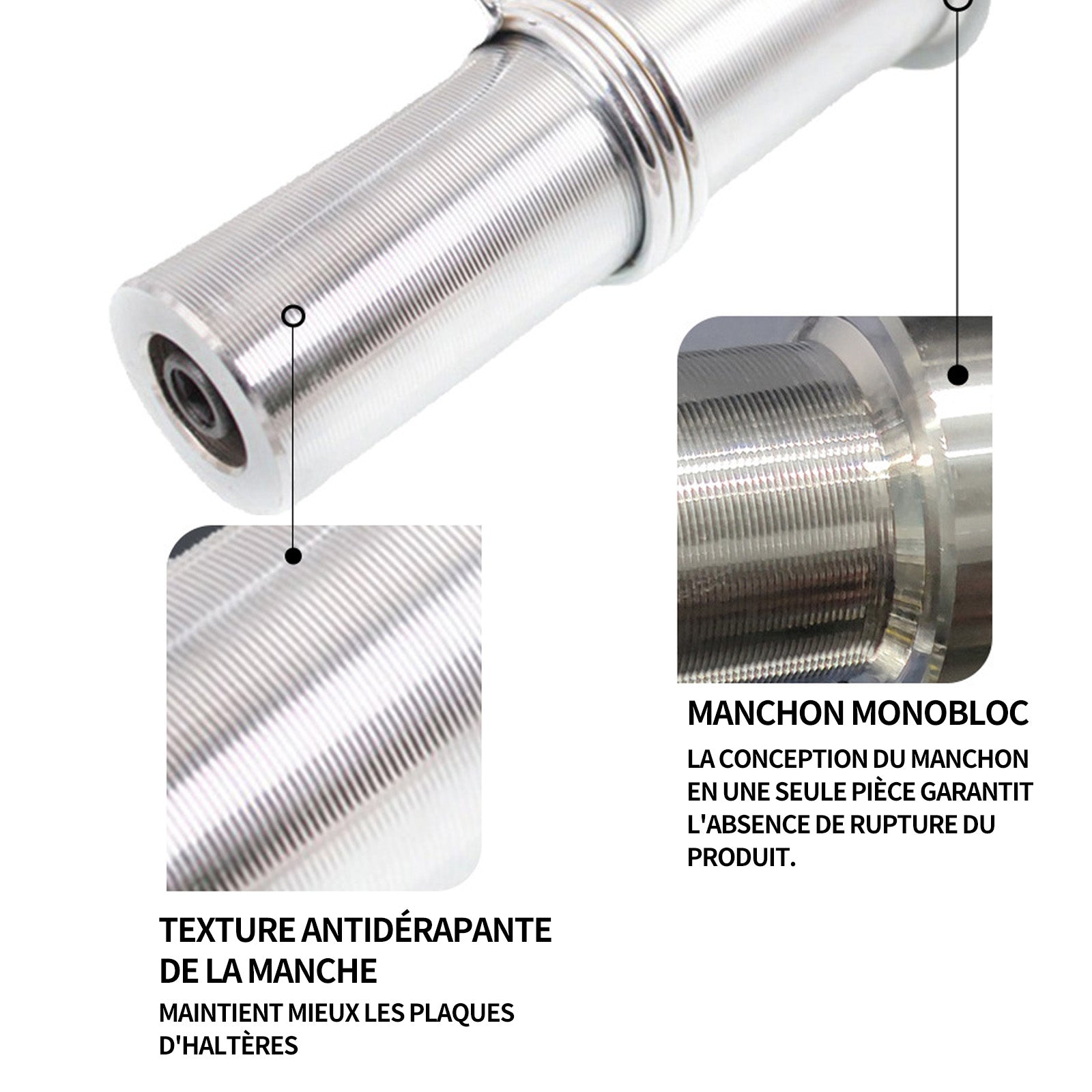 Barre d'haltères 120 cm diamètre 2.5 cm barre Curve fitness à domicile haltérophilie longue barre multicouche chromée portante 70 kg