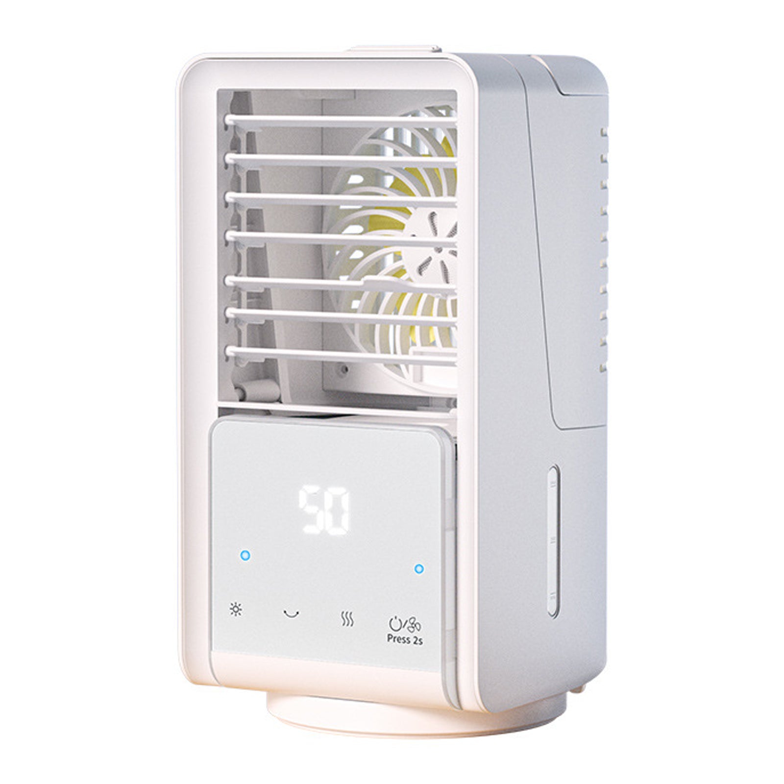 Ventilateur de bureau 13x13,5x22,5cm avec lumières LED/fonction de pulvérisation/affichage numérique mini refroidisseur d'Air