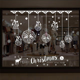 Autocollants de noël mignons pour décorer les fenêtres de centres commerciaux, autocollants muraux de vacances auto-adhésifs