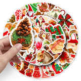 Autocollants de Noël 50 feuilles stickers scrapbooking vintage  de exquis album carnet déco autocollants thème thème noël graffit