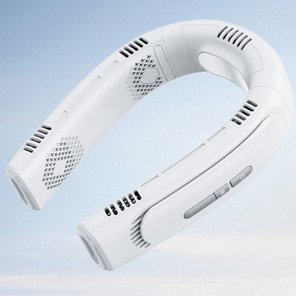 Ventilateur de nuque suspendu   4000 mA   Refroidissement à deux canaux  Apport d'air ambiant à 360  Ventilateur de nuque sans pales