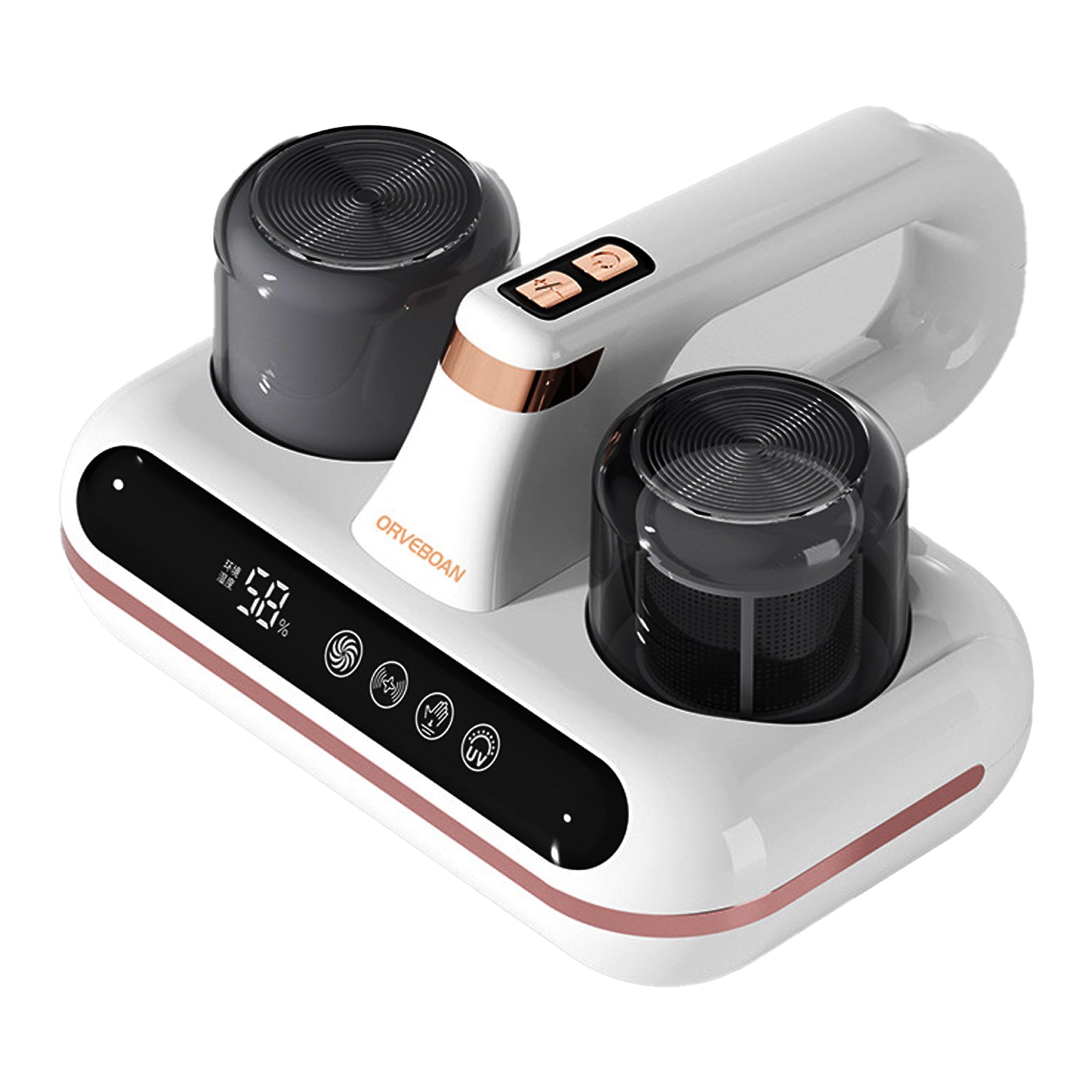 Aspirateur anti acariens 1800mah 10000pa afficher l'humidité LED écran 2 niveaux aspirateur à main avec 210ml boîte à poussière