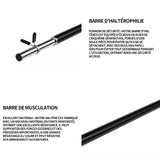 Barre d'haltères 140 cm diamètre 3 cm barre Zhiao mousse de fitness à domicile haltère longue galvanoplastie poids net 2.1 kg