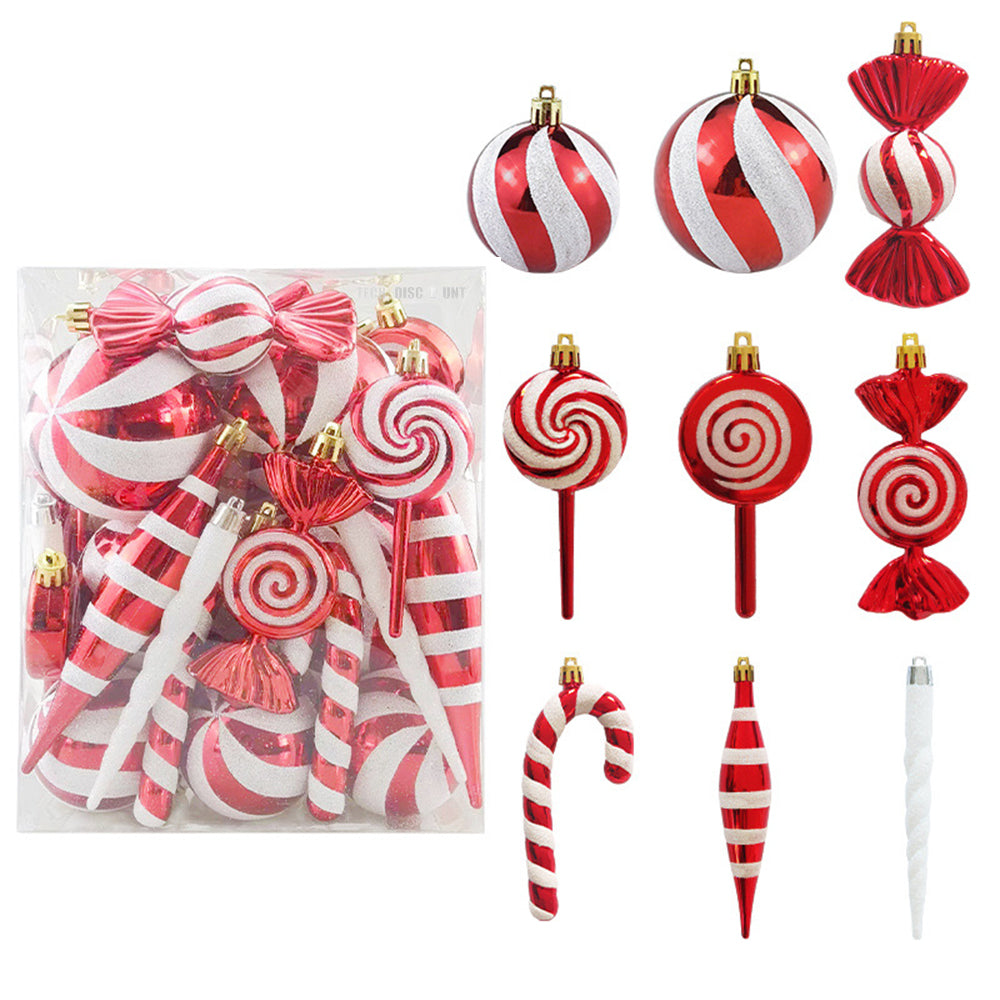 Coffret cadeau de décoration de Noël, divers pendentifs peints, ensemble de décoration d'arbre de Noël, petits pendentifs