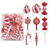 Coffret cadeau de décoration de Noël, divers pendentifs peints, ensemble de décoration d'arbre de Noël, petits pendentifs