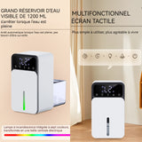 Déshumidificateur d air électrique 1200ml LCD 3 niveaux ajuster et 3 modes déshumidification d'air avec minuterie et 7 couleurs