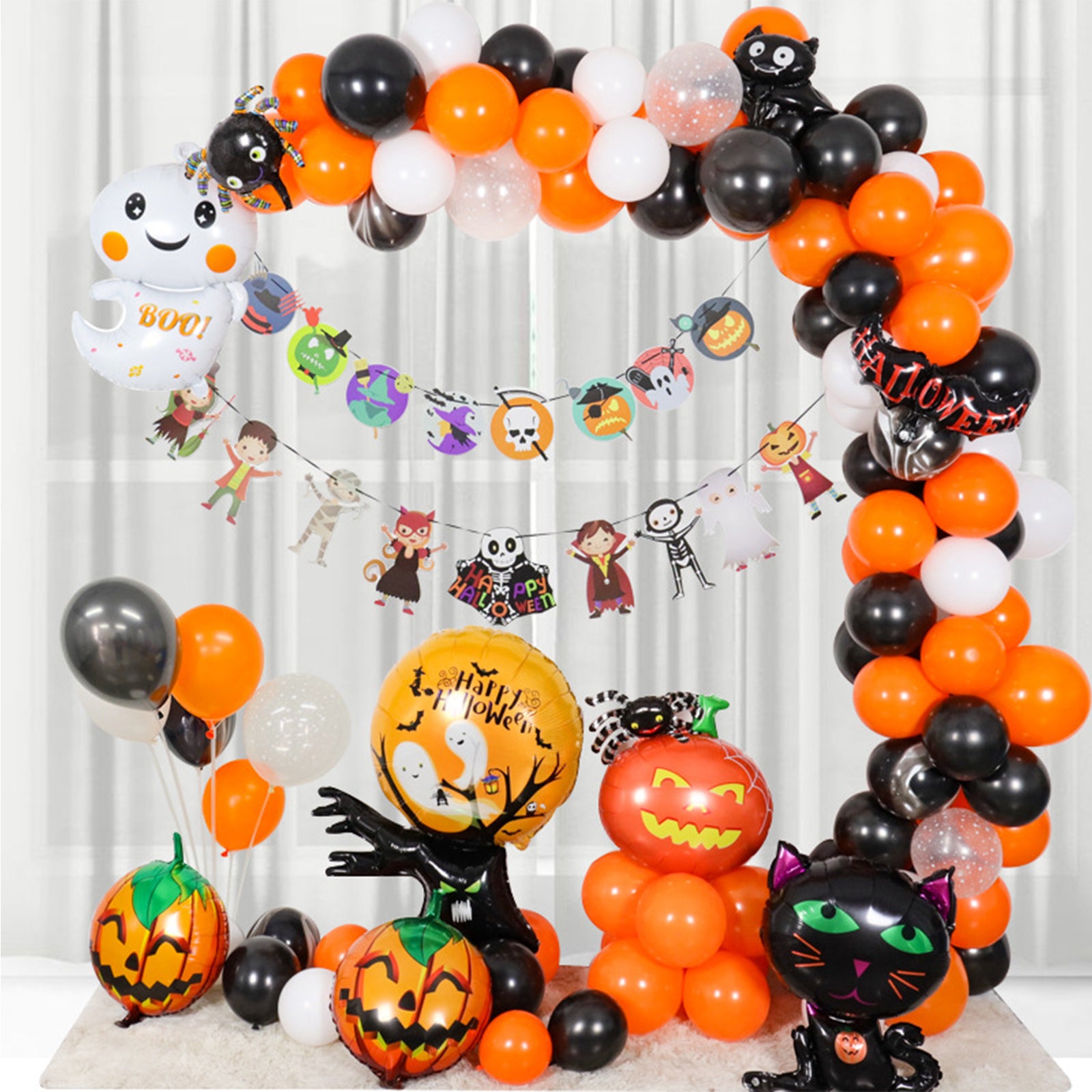 Ballon d'halloween en film d'aluminium, ballon décoratif de forme spéciale de dessin animé, ballon de fête à thème d'halloween