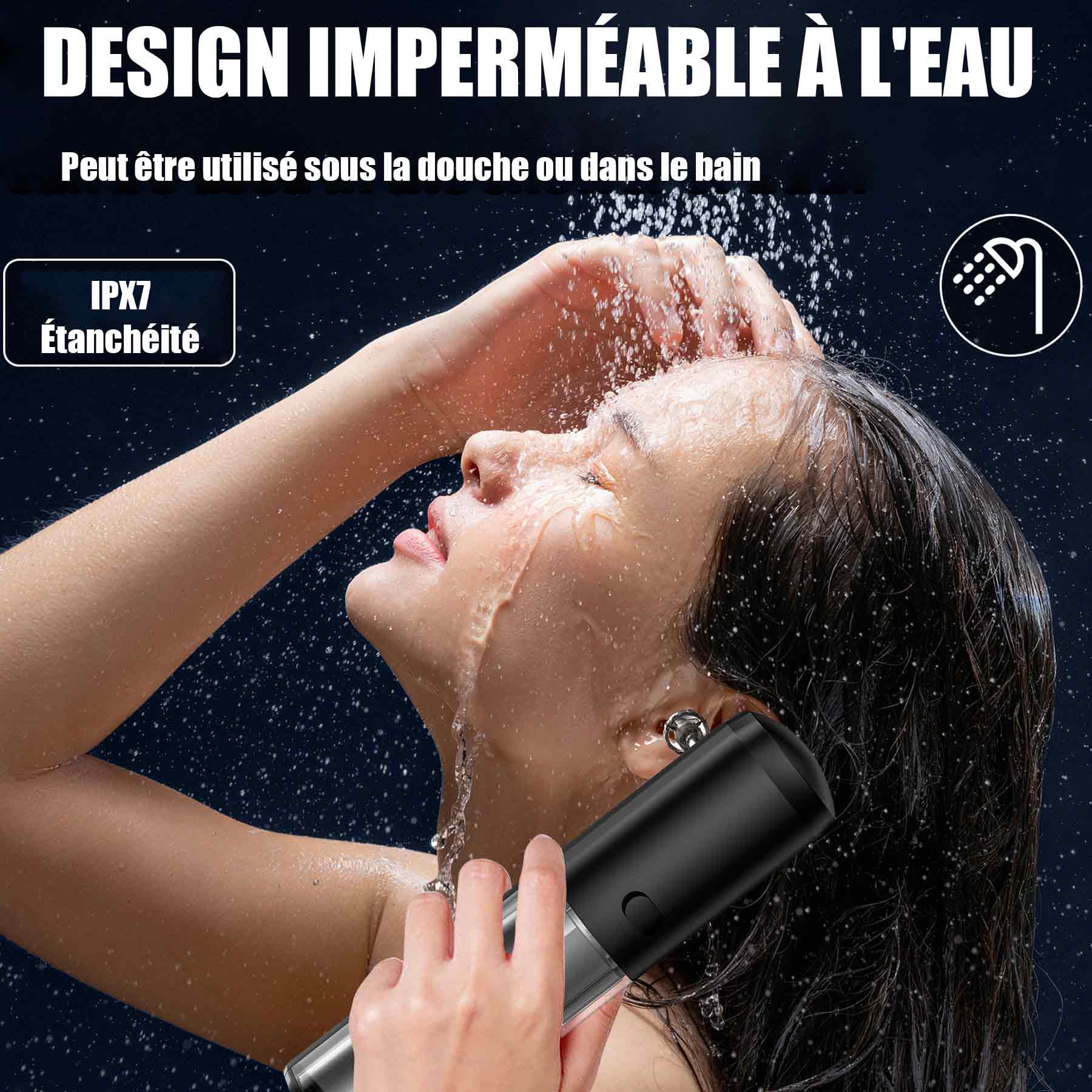 Aspirateur oreille avec 3 modes de mettoyage et 8 niveaux réglables de IPX7 universel nettoyeur d'oreilles électrique rechargeable