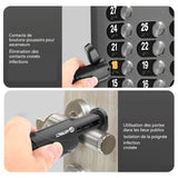 Ouvre-porte réutilisable tige de contact de poignée anti-contact bouton zéro contact Tige anti-contact dispositif portable noir