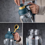 Tasse graduée Grande capacité Tasse de sport d'extérieur Tasse portable Poignée de transport Tasse en plastique Tasse en spirale