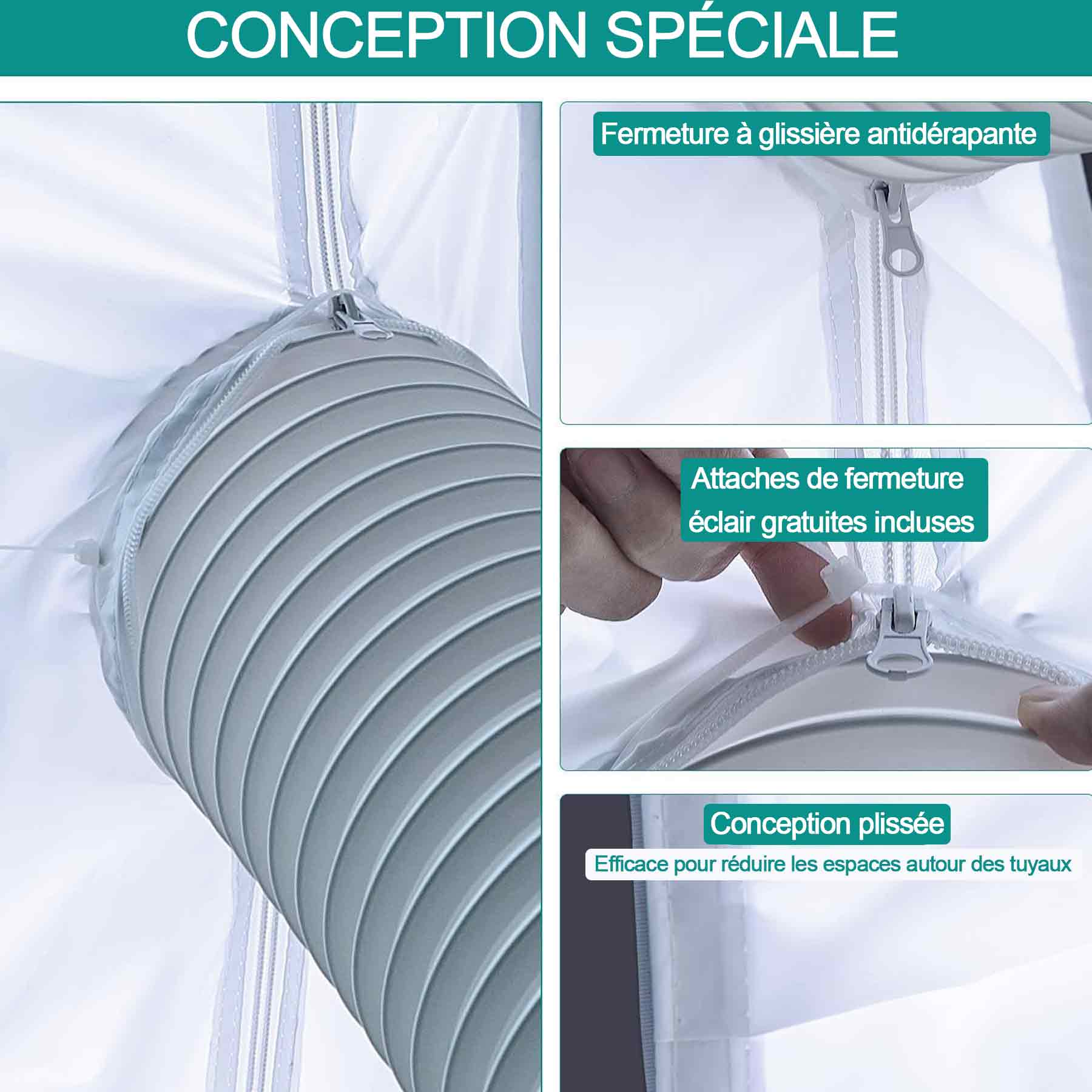 Joint de fenetre climatisation 162x25cm ouverture unique style de fermeture éclair convient au déshumidificateur de climatiseur