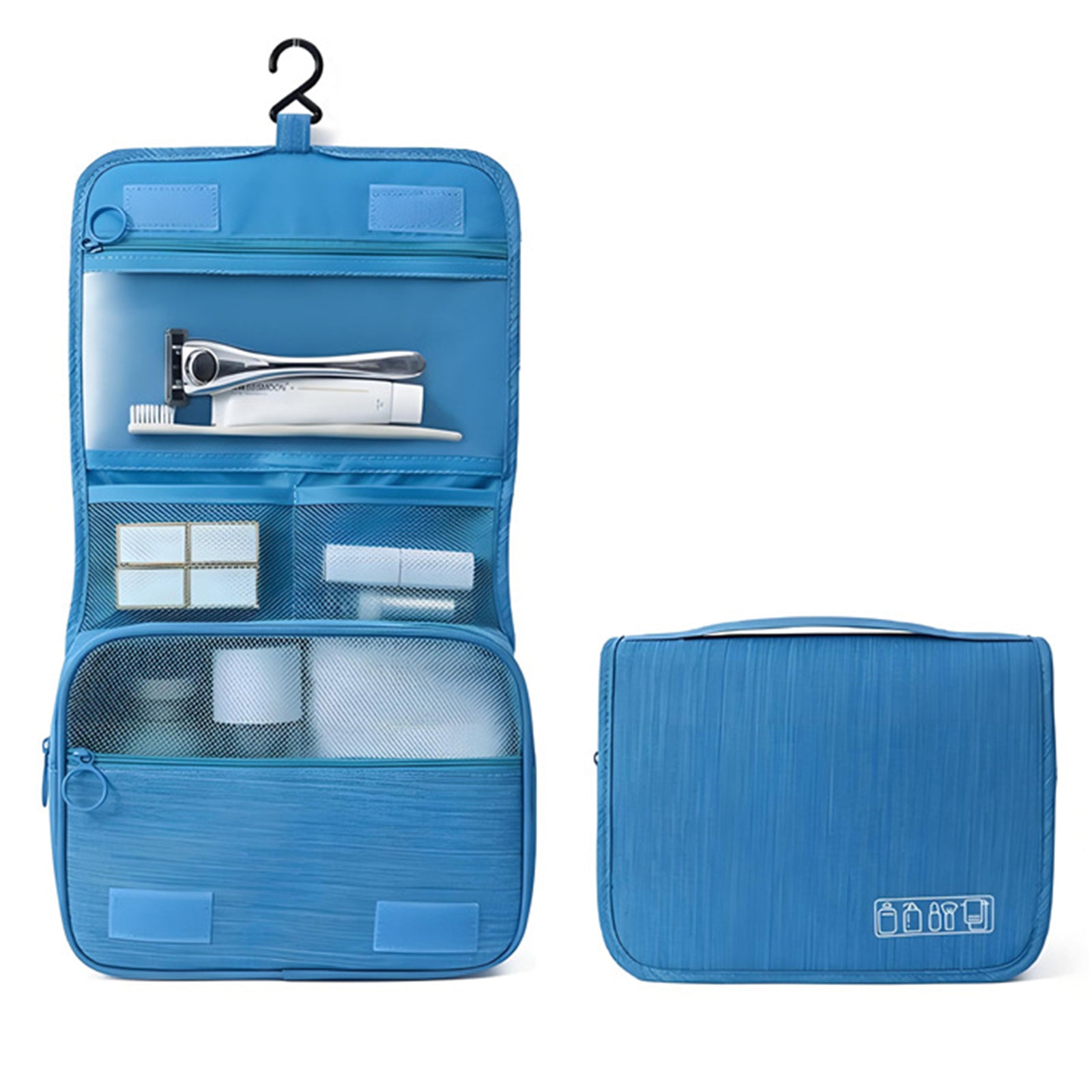 Trousse de toilette de Voyage 19x23CM pour Hommes et Femmes avec Poignée Volume élevé Tissu imperméable Trousse de Maquillage