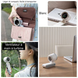 Ventilateur 3600mAh petit ventilateur portatif à grande vitesse 5 niveaux de vitesse du vent ventilateur portatif pliable le cou