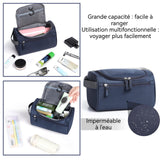 Trousse de toilette de Voyage 24x14x13CM Pour Hommes et Femmes Volume élevé Tissu imperméable avec Poignée Trousse de Maquillage