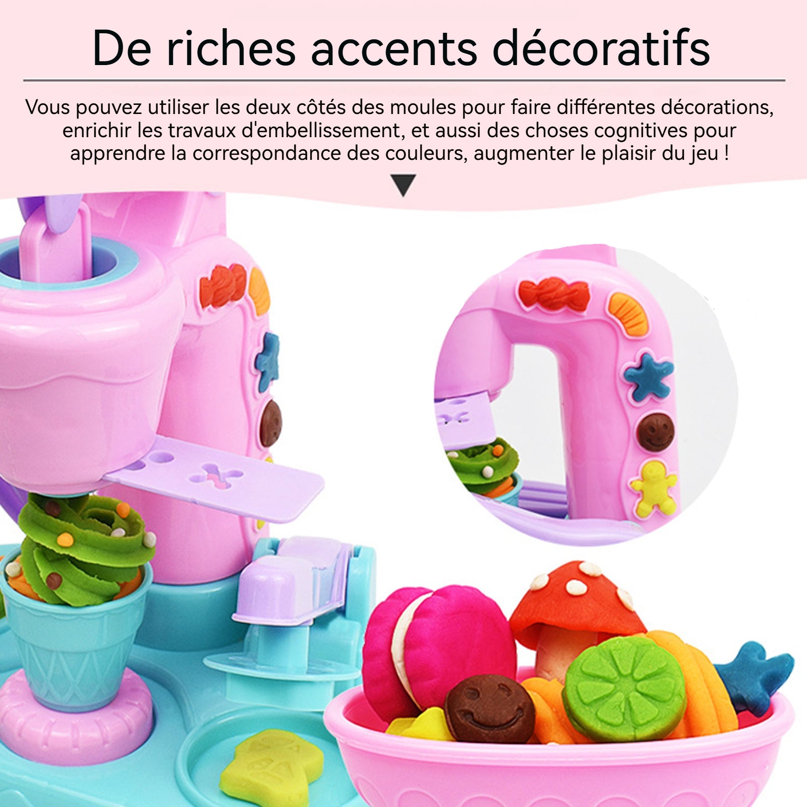 Outils de pâte a modeler 26pcs machine à glace colorée DIY jouets pour enfants accessoires pate a modeler jouets en argile colorée