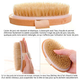Brosse de bain en poils de sanglier et bois ovale en forme brosse pour le corps multifonctionnel brosse corps a sec brosse à dos