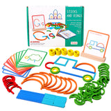 Jouet montessori 23x16,8cm jouet puzzle créatif composé de bâtons et d'anneaux jouets pour enfants favorisant développement cognitif