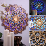 Applique murale mandala en bois 10W charge USB gravé à la mandala night light pour la décoration de salle de yoga à la maison