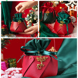 Ornements lot de 4 sac de pommes créatif de noël sac cadeau portable en velours boîte d'emballage de pommes pour le réveillon noël