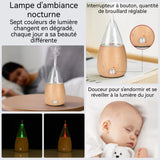 Appareil d'aromathérapie 50ml 9x15cm lumières colorées base en bois faite main antidérapante diffuseur d'arômes par atomisation