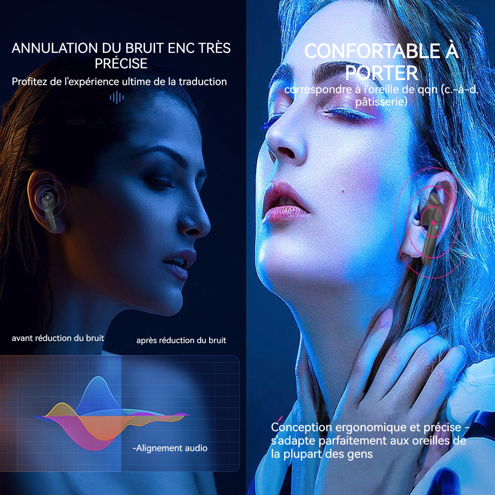 Écouteurs de traduction 144 langues traduction dispositif de traduction 15 heures endurance casque traduction bidirectionnelle
