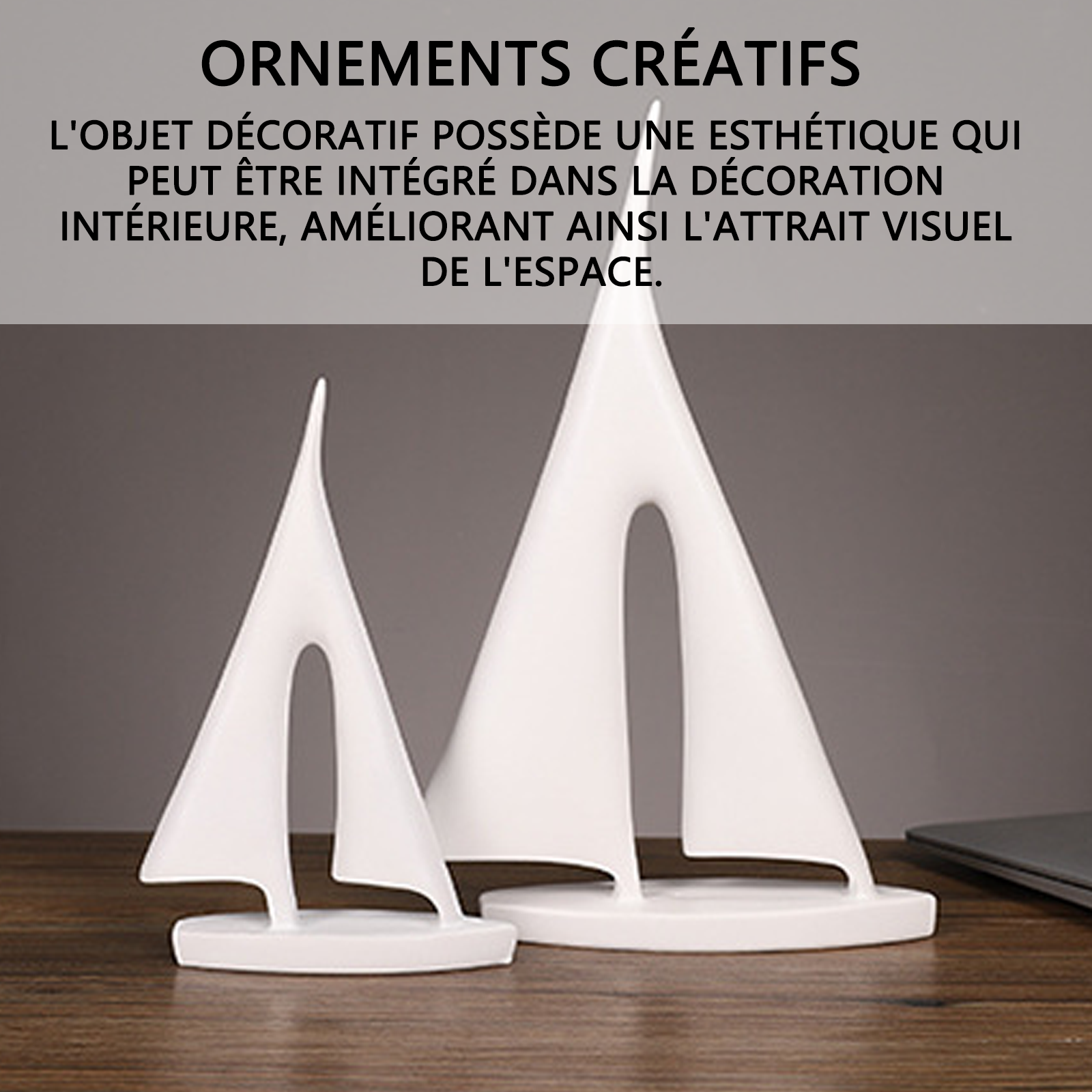 Ornements 30x19cm voilier moderne simple en résine ornement salle de séjour vitrine décoration cadeaux petits objets decoratifs
