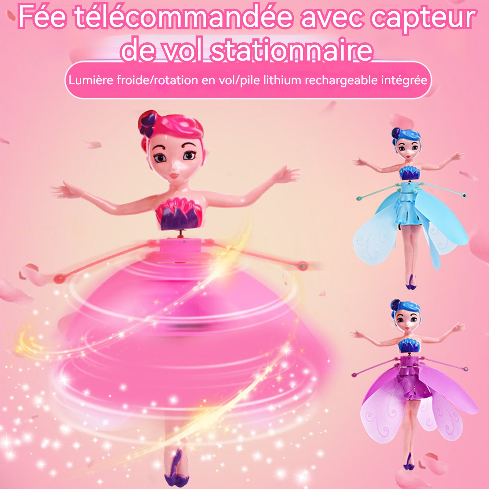 Jouet Volant 3pcs Flying Fairy Styling Hovering Colourful Safety USB Charging Eco-friendly Drop-proof  Mini drone pour enfants