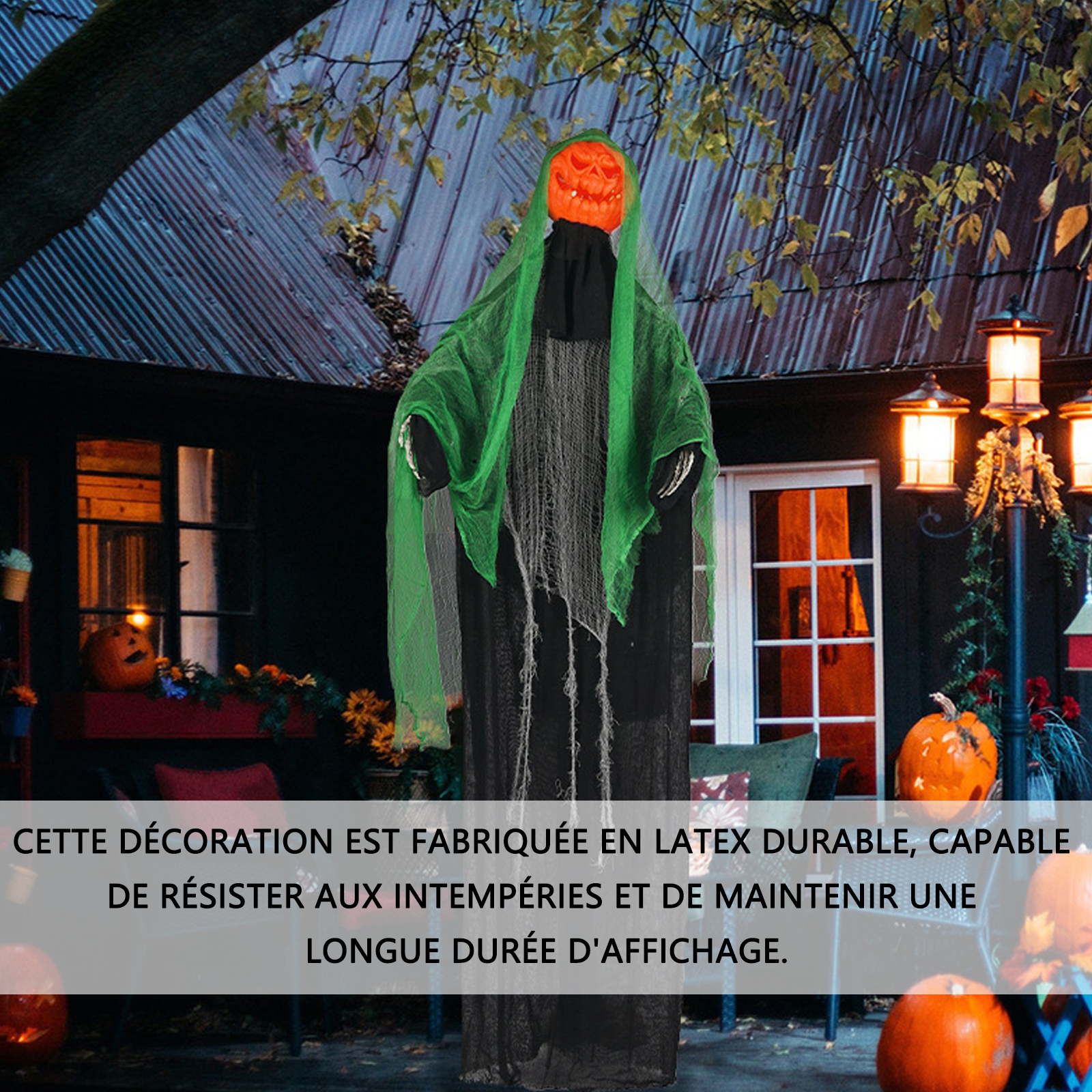 Décorations d'Halloween 188x133cm Halloween pumpkin ghost sensor lighting sounding arm swing propdecoration de fete a suspendre