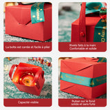 Boite à Bijoux 10x10x10cm Boîte de pommes  Noël Boîte décorative de pomme réveillon de emballage vide boîte cadeau d'accompagnement