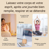 Appareil d'aromathérapie 50ml 9x15cm lumières colorées base en bois faite main antidérapante diffuseur d'arômes par atomisation