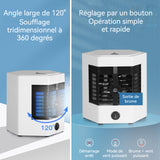 Ventilateur 17 cm Deux modes Humidification par brumisation Double bac à glaçons pour le refroidissement Ventilateur brumisateur