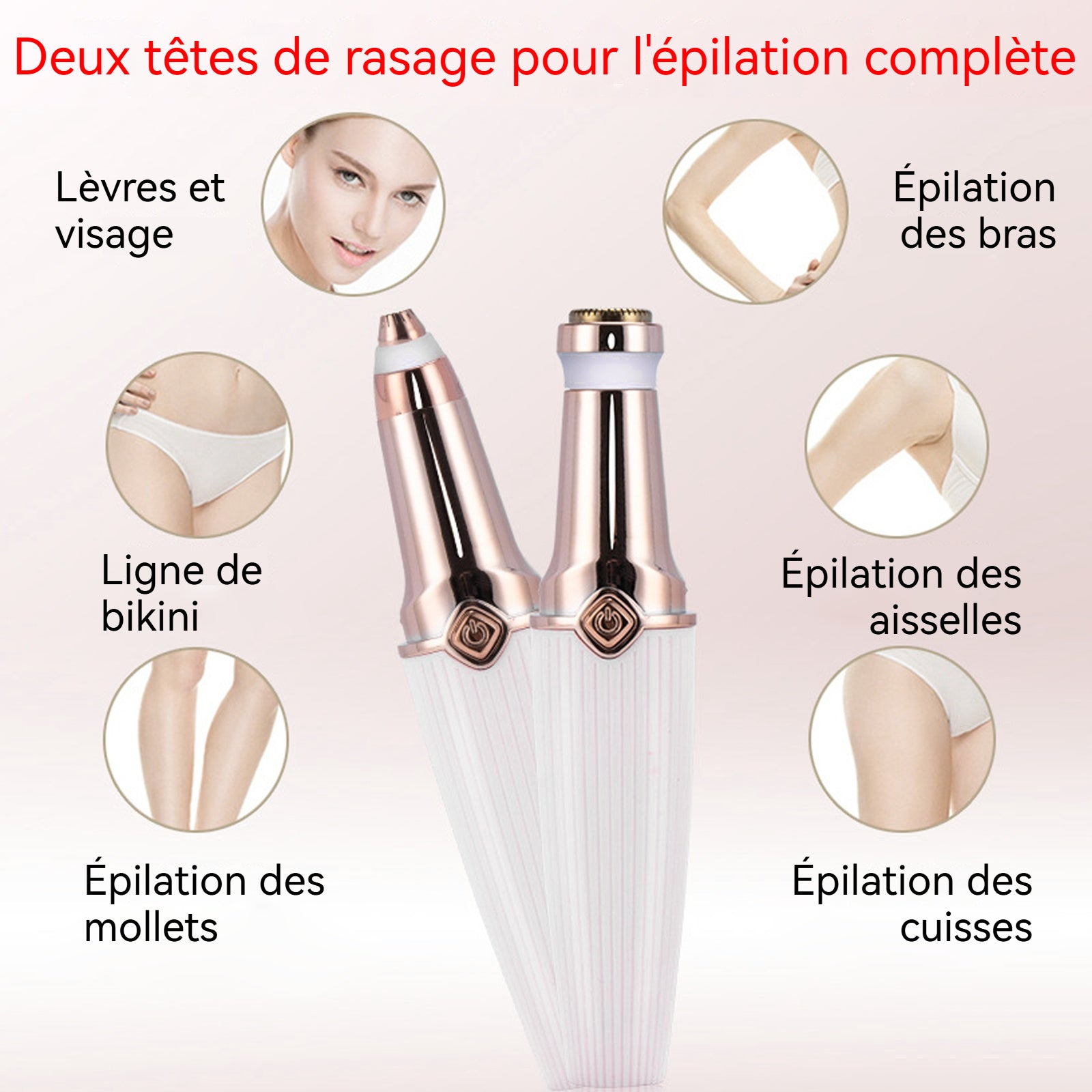 Tondeuse à sourcils 600mAh tête tondeuse à sourcils tridimensionnelle avec éclairage corps antidérapant utilisation polyvalente