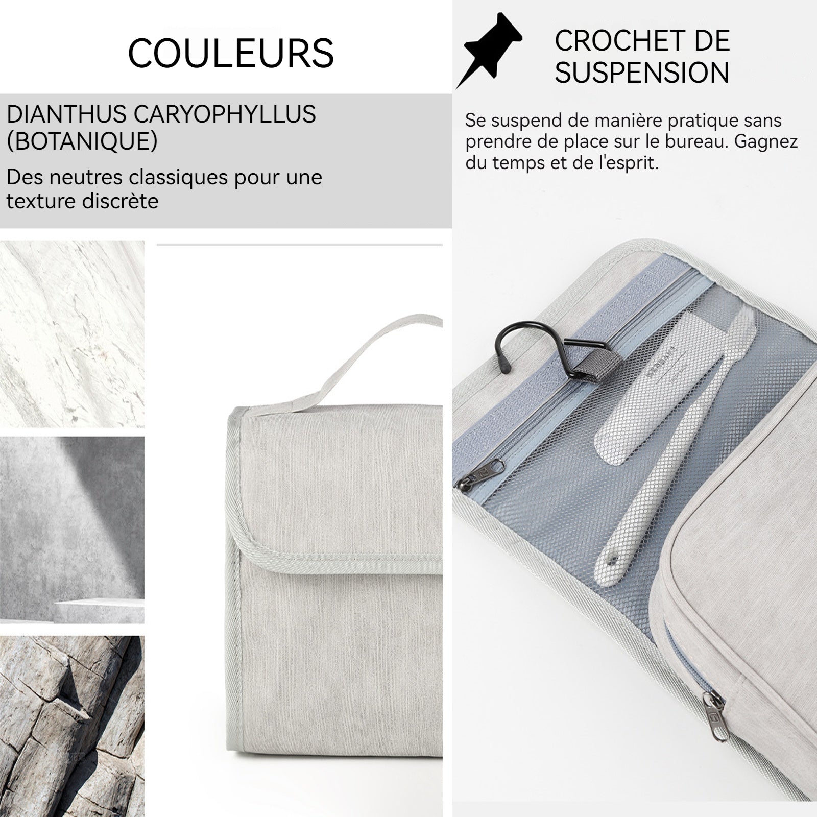 Trousse de toilette suspension multifonctionnelle amovible portable séparation sèche et humide trousse maquillage toiletry bag