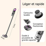 Aspirateur vertical sans fil 120w 2000 mah 10 kpa 260 ml 3ème vitesse longue durée de vie de la batterie léger et facile à tenir