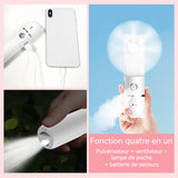 Vapeur pour le visage 1200mah Ventilateur portatif multifonctionnel chargement USB nano spray hydratant humidificateur facial