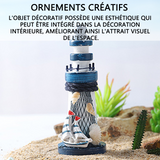 Ornements 13,5x5cm mini-phare en bois de style méditerranéen avec vue sur l'océan décoration de chambre petits objets decoratifs