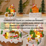Ornements 12x12x16cm lumineux de maison de musique cabine veilleuse boîte musique cadeau de noël exquis pour enfants avec emballage