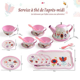 Jouet ensemble de 46 pièces thé de l'après-midi coffret cadeau pour enfants maison de jeu convient aux enfants de 3 ans et plus
