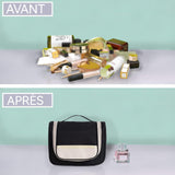 Trousse de toilette 23x25x11 cm tissu sergé double face suspendu trousse de maquillage étanche sac de voyage organisateur pratique