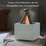 Humidificateur 280ml appareil d'aromathérapie simulant un feu de camp éclairage d'ambiance multicolore atomisation ultrasonique