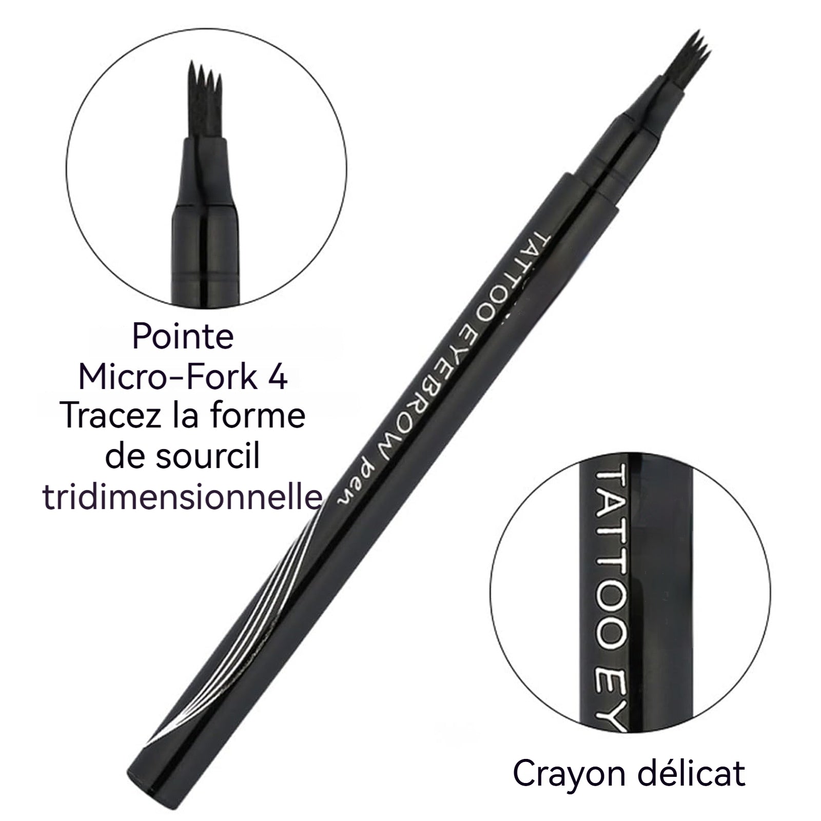 rayon à sourcils à quatre pointes 6 g 11,5x2cm 6 couleurs Facile à appliquer Résistant à l'eau et aux bavures Couleur longue tenue